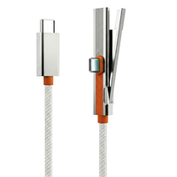 Câble de charge rapide 240W avec support pour téléphone, tablette et PC, en alliage de zinc moulé sur mesure + nylon tressé 48 brins + puce E-Marker