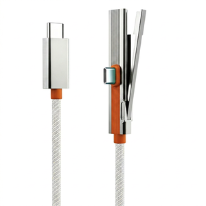 Custom Mold Zinc Alloy+48 Strand Nylon Braided+E-Marker Chip+240W Fast Charging Cable with <b>Stand</b> for Phone Tablet <b>PC</b> Charge - Product Image 1