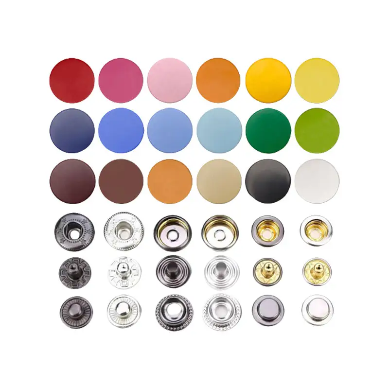 Fabricantes Atacado Quatro Parte Botão Snap Metal Custom Color Spray Paint Flat Snap Button Coat Fastener