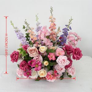Fleurs d'hortensia artificielles réalistes en soie réutilisables, toucher réel, pour allée de mariage ou décoration d'anniversaire, vente en gros - Product Image 2
