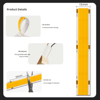 Haute luminosité 15mm de large 3 rangées 25 W/M 960LED 24V Flexible COB LED bande lumineuse en 3000K/4000K/6500K blanc