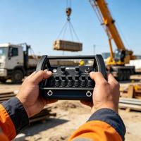 Manette de commande industrielle sans fil hydraulique antidérapante et résistante à l'usure pour une utilisation fréquente sur site pendant de longues heures