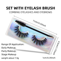 Faux Cils Wispy Effet Naturel, Lot en Gros avec 15 Boîtes à Cils Pailletées, Longueur Moyenne, Vison 3D Synthétique