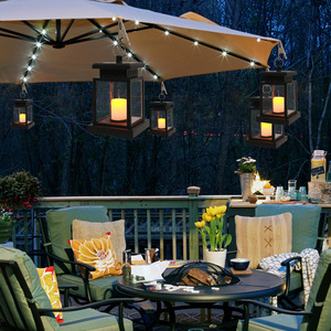 Lanterne solaire LED imperméable, lumière en forme de bougies scintillantes, éclairage d'extérieur, <span class=keywords><strong>pour</strong></span> jardin Camping, m - Product Image 2