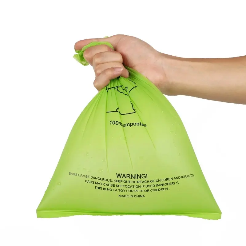 Plant Based 100% compostable dog poop bag custom Logo dog poop bag dispenser dog walking bag with poop dispenser as gifts