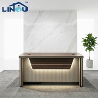 Table de bureau moderne de luxe en bois écologique avec armoire de rangement pour bureau à domicile - Conception de bureau de direction modulaire