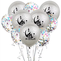 12 pouces Hot Eid Mubarak Ballon Coloré Confettis Ballon 10 Pièces Ensemble Ramadan Étoile Lune Ballon Décoration De Fête Personnalisé