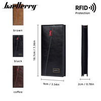 Baellerry dompet pria kustom ramping kasual panjang RFID tas uang dompet pria
