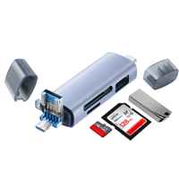 Hub USB 3.0/Tipo C 6 en 1 de 5 Gbps, Lector de Tarjetas de Memoria de 2 TB, Adaptador USB OTG, Unidad Flash, Compatible con PC, Laptop, Teléfono Móvil y Tableta