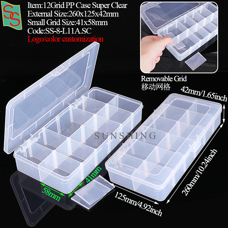 Estuche de PP de 12 rejillas L11A extraíble