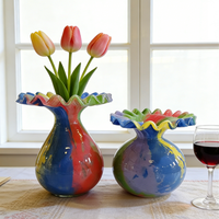 Vases en verre soufflé à la main de style Art Déco, objets artistiques de l'usine, vases décoratifs en verre de Murano, vases en cristal