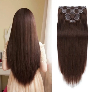 Extensions de cheveux 100% naturels russes Remy, sans couture, avec Clip indien, prix d'usine, vente en gros - Product Image 1