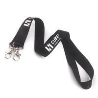 Longes à Double Clip personnalisées avec nom de l'entreprise, soie imprimée, identification personnalisée, dentelle Double face