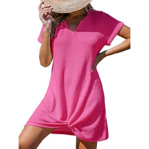 Nuevo Vestido de Playa con Cuello en V y Blusa Cruzada, Vestidos de Color Sólido para Mujer, Moda - Product Image 4