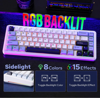 Clavier mécanique AULA F65 avec joint d'étanchéité, sans fil, tri-mode (BT/2.4G/filaire), disposition 65 %, touches entièrement remplaçables à chaud