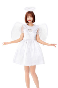 Costume Cosplay angelo bianco adulto costume intero ragazza vestito da angelo bianco con ala - Product Image 4