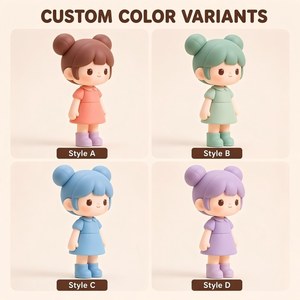 Statuetta di Ragazza in Plastica Carina, Personaggio Cartoon in PVC, Action Figure da <span class=keywords><strong>Collezione</strong></span>, Ornamento da Scrivania, Regalo per Bambini, Statua Decorativa di Ragazza - Product Image 3