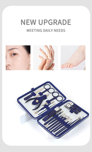 Nouveau <span class=keywords><strong>Kit</strong></span> de Manucure et Pédicure YD 2026 – 18 Pièces en Acier Inoxydable – Coupe-<span class=keywords><strong>Ongles</strong></span> et Outils de Maquillage – Bleu - Product Image 3