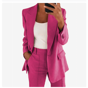 Ensemble décontracté pour <span class=keywords><strong>femme</strong></span>, nouvelle mode 2026, style international : Cardigan à revers coupe ajustée, veste de costume élégante et <span class=keywords><strong>pantalon</strong></span> coupe droite - Product Image 6