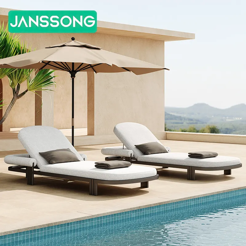 Neues Design zeitgemäßes Sonnengebett Outdoor Luxusmöbel Sonnenlehgen Tiger Pulverbeschichtung Aluminium-Lule für Schwimmbad