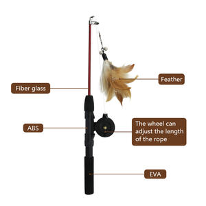 יוקרה פלסטיק צעצוע נשלף מקל מצחיק אינטראקטיבי ידידותי לסביבה מוט דיג מתכווננת עבור כלבים וחתולים משחק טיזר חתול - Product Image 2