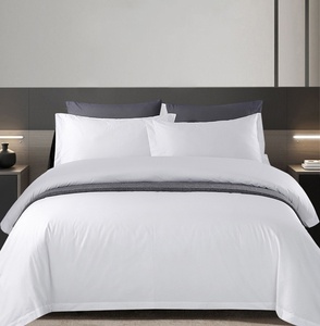 Parure de draps <span class=keywords><strong>d</strong></span>'hôtel en coton ultra doux, blanc cassé, linge de lit durable pour l'hôtellerie, confort pour les chambres <span class=keywords><strong>d</strong></span>'hôtes - Product Image 1