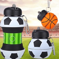 Gobelet pliable en silicone anti-chute et anti-fuite, thème football, pour l'été