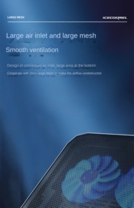 Çok Satan Yeni Changchangshun YL-021 Dizüstü Bilgisayar Soğutucu Altı Fanlı Hava Soğutmalı Soğutma Pedi 17.3'' Dizüstü Bilgisayar Oyun Tabanı USB ABS Plastik - Product Image 4