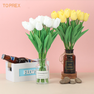Artificial <strong>Tulip</strong> Decorative Flower Bouquet Arrangement Real Touch Plant Wedding Party Event <strong>Table</strong> Centerpiece Home Garden - Product Image 4