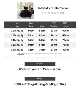 Abito da Principessa con Bretelle e Ricami Floreali 3D per Bambine, Vestito Formale in Tulle Nero per Matrimoni e Feste di Compleanno, Abbigliamento per Bambini all'Ingrosso - Product Image 6