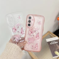 Paillettes Étoiles Papillon Clair Téléphone étui pour samsung Galaxy A56 A36 A26 A16 A06 A05 A15 A25 A55 5G Souple TPU Vague Bords Couverture