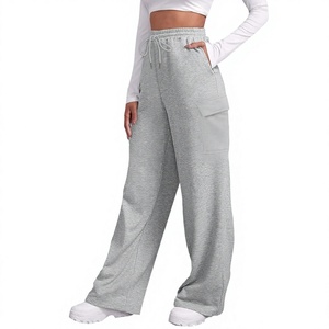 Pantalon de jogging ample en molleton de haute qualité pour femme, coupe décontractée, jambe large, uni, surdimensionné, décontracté - Product Image 2