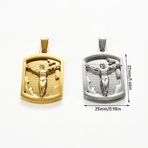 Sunling 1Pc Pendentif Croix en Acier Inoxydable pour Homme et Femme, Collier Chrétien Vintage Symbole Religieux Jésus, Bijoux Fins - Product Image 2