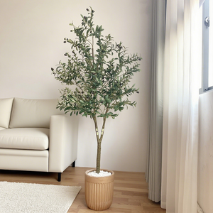 Lớn Faux cây xanh 6ft cao <span class=keywords><strong>180cm</strong></span> cây nhân tạo Cây Ô Liu trong nồi Nhựa Cây Ô Liu giả cho trang trí nội thất - Product Image 1