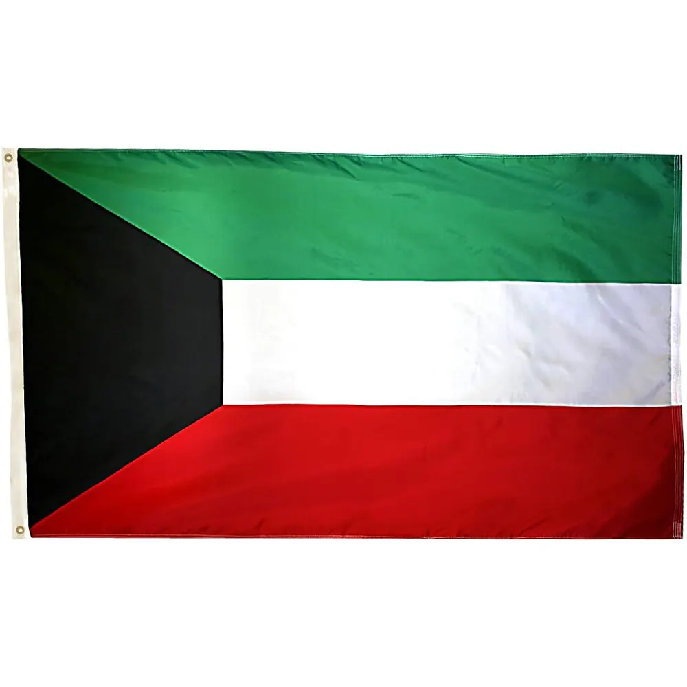 Werbeartikel Schnelle Lieferung Fabrik Custom 100% Nylon Verwendet für nationale Sport wettkämpfe 3x5 ft benutzer definierte Kuwait Flagge