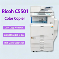 Восстановленный цветной копировальный аппарат Ricoh Aficio MP C5501, 55 стр/мин, А3, многофункциональное устройство (принтер, копир, сканер) для офиса
