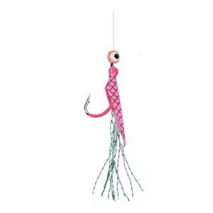 Motif d'écailles de poisson luisant tête noire jaune Croaker mouche de crevettes <span class=keywords><strong>crochet</strong></span> unique avec ligne de leader de 1.2 mètres pour la pêche en mer bateau de pêche - Product Image 1