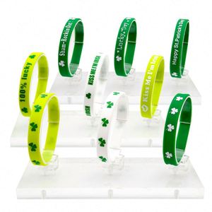 Irish Festival Silicone Bracelet St. Patrick's Day Rubber Bracelet Green Lucky Grass Silicone Bracelet Party <b>Gift</b> - Product Image 5