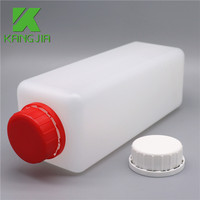 Bouteilles en plastique carrées de laboratoire HDPE de 1000 ml avec bouchon à vis à large ouverture