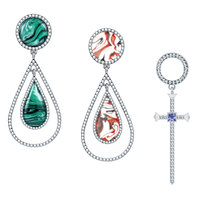 Acero inoxidable forma de gota giro abierto oreja calibre expansor CZ Cruz 14mm túneles tapón de oreja para Mujeres Hombres Piercing joyería