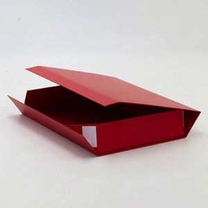 Boîte cadeau pliable de luxe rouge vif avec aimant, emballage rigide pour festival, impression personnalisée - Product Image 5