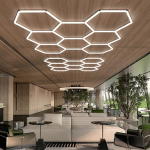 Factory Price 5 PCS <strong>Hexagon</strong> <strong>Lights</strong> Led Aluminum Honeycomb <strong>Panels</strong> 6500K Cool White for Workshop Tool Wall Garage Lighting - Product Image 1