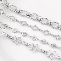 Cadena de Joyería de Acero Inoxidable Personalizada con Trébol de Cuatro Hojas y Estrella de Cinco Puntas, Collar Hecho a Mano, Accesorios para Pendientes