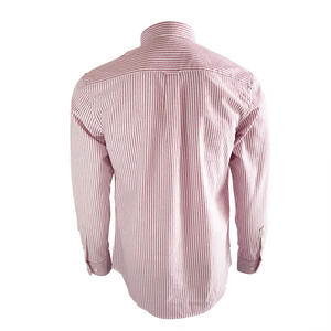 Custom uomini alla moda button down manica lunga verticale rosso bianco <span class=keywords><strong>a</strong></span> strisce <span class=keywords><strong>camicia</strong></span> casual - Product Image 2