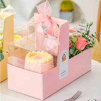 XJH Favor Boîtes à gâteaux à fleurs roses, Boîtes à fleurs jaunes à fleurs pour fête de mariage