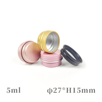 Vente en gros petite boîte de conserve en métal 5 ml 5g baume à lèvres boîtes rondes 5 ml pots cosmétiques en métal 5g boîte noire 5g pot en aluminium noir mat