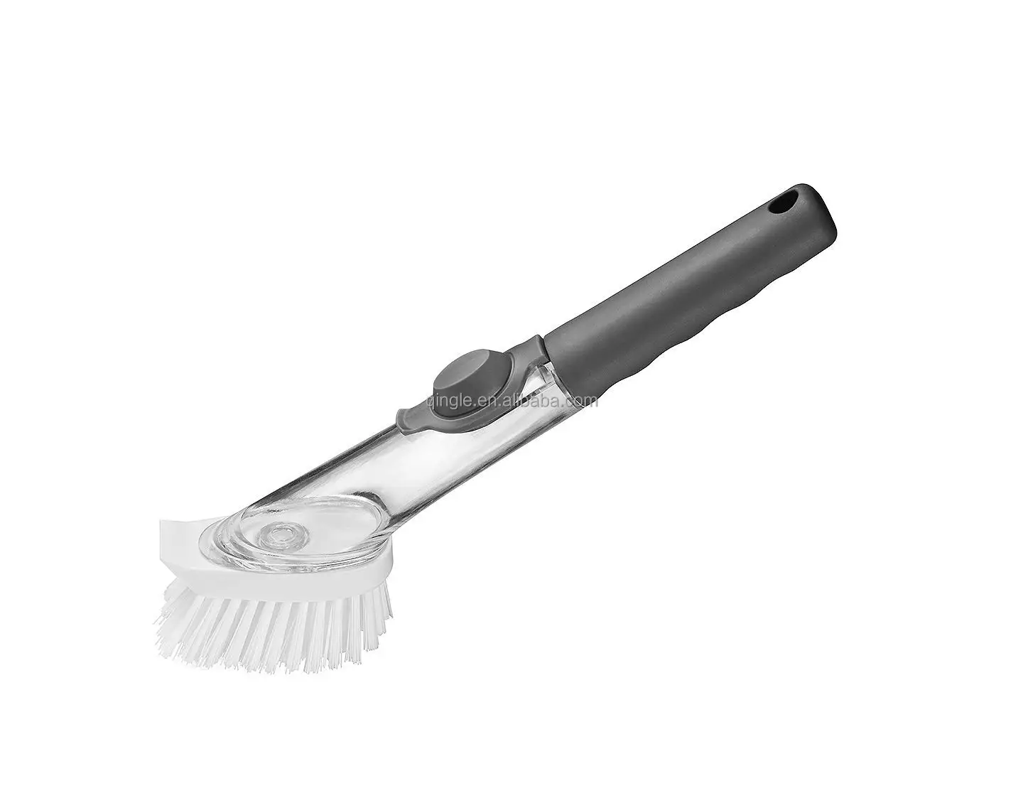 hot sell on Amazon kitchen tools long handle pan pot sponge pp tpr bristle washing cleaning soap dispensing dish brush