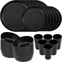 Ensemble de vaisselle en paille de blé RPET assiettes à dîner en PP incassables réutilisables plats assiettes en blé bols ensembles pour le camping pique-nique dîner