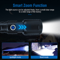 Linterna Boruit de Alta Potencia 800 Lúmenes con Zoom, Recargable por USB Tipo-C, 21700 26500, Linterna LED con Alcance de 500m