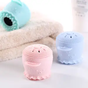 Mềm Mini Double Side Octopus Shape Mặt Exfoliator Massage Silicone Làm Sạch Bàn Chải Mặt